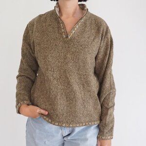 Vintage Woolrich Wool Blend Half Zip Knit Sweater Cabincore Grandpa L